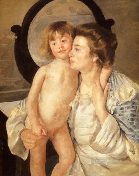 Mary Cassatt Painting - Mother And Child The Oval Mirror mothers children Mary Cassatt